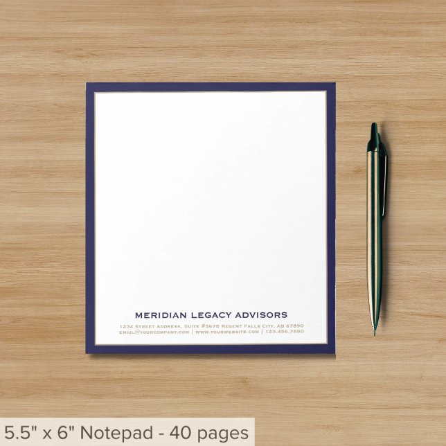 Elegant Navy and Gold Business Notepad (Creator Uploaded)