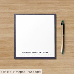 Elegant Navy and Gold Business Notepad