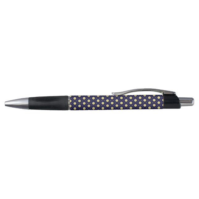 Elegant Navy and Gold Geometric Tile Pattern (Top)