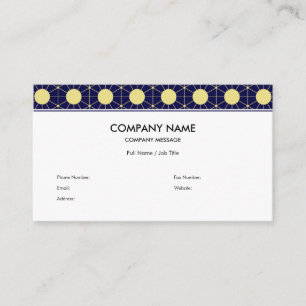 Elegant Navy and Gold Geometric Tile Pattern Business Card