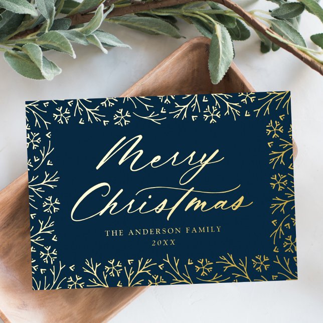 Elegant Navy and Gold Snowflake Non-Photo (Creator Uploaded)