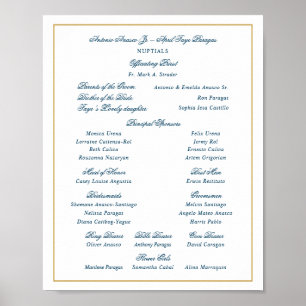 Elegant Navy and Gold Wedding Entourage Poster