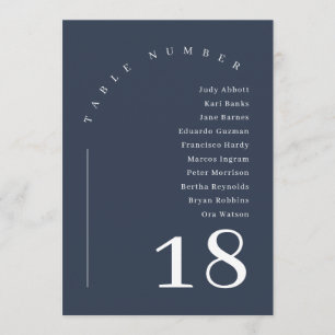 Elegant Navy Arch Wedding Seating Chart Table Invitation