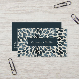 Elegant Navy Blue Abstract Modern Business Card