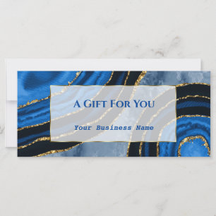 Elegant Navy Blue Agate Gold Gift Certificate