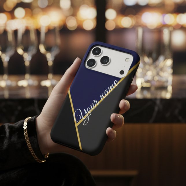 Elegant Navy Blue and Gold Black Geometric Custom (Creator Uploaded)