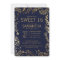 Elegant Navy Blue and Gold Floral Sweet 16 Invite