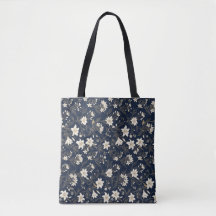 Elegant Navy Blue and Gold Lily Floral
