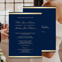 Elegant Navy Blue and Gold Trim Wedding