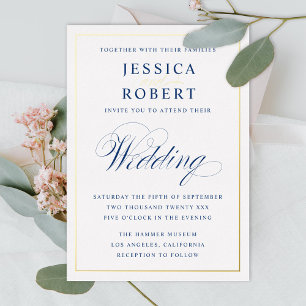 Elegant Navy Blue and Gold Wedding