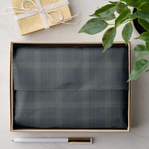 Elegant Navy Blue and Green Plaid Christmas Tissue Paper