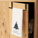 Elegant Navy Blue and Green Plaid Christmas Tree Tea Towel<br><div class="desc">Modern Christmas kitchen towel featuring a timeless design with a Christmas tree with a muted navy blue and green plaid pattern along with the greeting "Merry Christmas".</div>