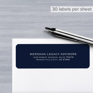 Elegant Navy Blue and Grey Return Address Label