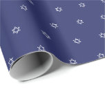 Elegant navy blue and white Star of David pattern  Wrapping Paper<br><div class="desc">Elegant navy blue and white Star of David pattern simple minimalist modern gift Wrapping Paper.

White Star of David,  Hebrew Magen David pattern on dark navy blue background.

This wrapping paper is great for Hanukkah,  Chanukah,  bar mitzvah,  bat mitzvah,  Shabbat and Jewish Holidays.</div>