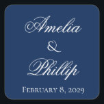 Elegant Navy Blue and White Wedding Stickers<br><div class="desc">Navy blue is a timeless colour of both elegance and simplicity. The modern style of this wedding suite will make your wedding even more memorable! Fully customisable, from fonts to colours. Please don’t hesitate to contact us if you would like a design or change that cannot be done via the...</div>