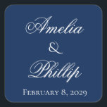 Elegant Navy Blue and White Wedding Stickers<br><div class="desc">Navy blue is a timeless colour of both elegance and simplicity. The modern style of this wedding suite will make your wedding even more memorable! Fully customisable, from fonts to colours. Please don’t hesitate to contact us if you would like a design or change that cannot be done via the...</div>