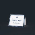 Elegant Navy Blue Bar Mitzvah Thank You Note<br><div class="desc">Elegant Navy Blue Bar Mitzvah Thank You Note Card</div>