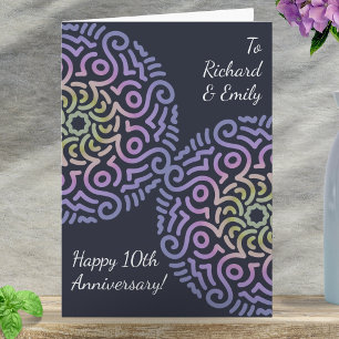 Elegant Navy Blue Boho Mandala Wedding Anniversary Card