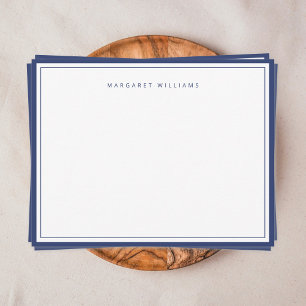 Elegant Navy Blue Border Simple Minimalist Card