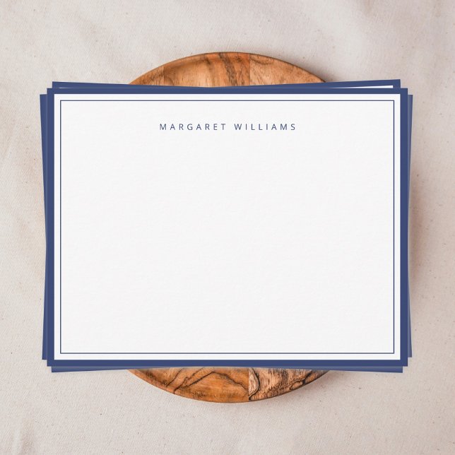 Elegant Navy Blue Border Simple Minimalist Card (Navy blue border simple modern minimalist personalized note card)