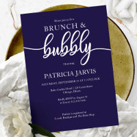 Elegant Navy Blue Brunch And Bubbly Bridal Shower