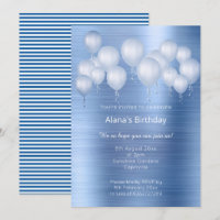 ELEGANT NAVY BLUE BRUSHED METAL BALOON BIRTHDAY