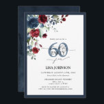 Elegant Navy Blue Burgundy Floral 60th Birthday Invitation<br><div class="desc">Say hello to your 60th in style with this gorgeous Elegant Navy Blue Burgundy Floral 60th Birthday Invitation! Featuring an exquisite bouquet of rich navy blue and burgundy flowers and botanical greenery, this luxurious card sets the perfect tone for your special celebration. The elegant hand lettered calligraphy offers sophistication and...</div>