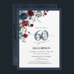 Elegant Navy Blue Burgundy Floral 60th Birthday Invitation<br><div class="desc">Say hello to your 60th in style with this gorgeous Elegant Navy Blue Burgundy Floral 60th Birthday Invitation! Featuring an exquisite bouquet of rich navy blue and burgundy flowers and botanical greenery, this luxurious card sets the perfect tone for your special celebration. The elegant hand lettered calligraphy offers sophistication and...</div>