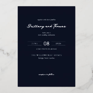 Elegant Navy Blue Calligraphy