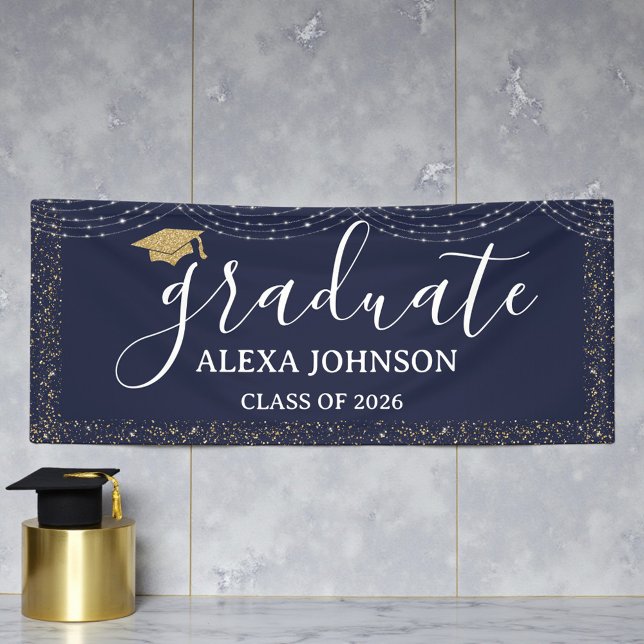 Elegant Navy Blue Class Of 2026 Graduate Banner (Creator Uploaded)