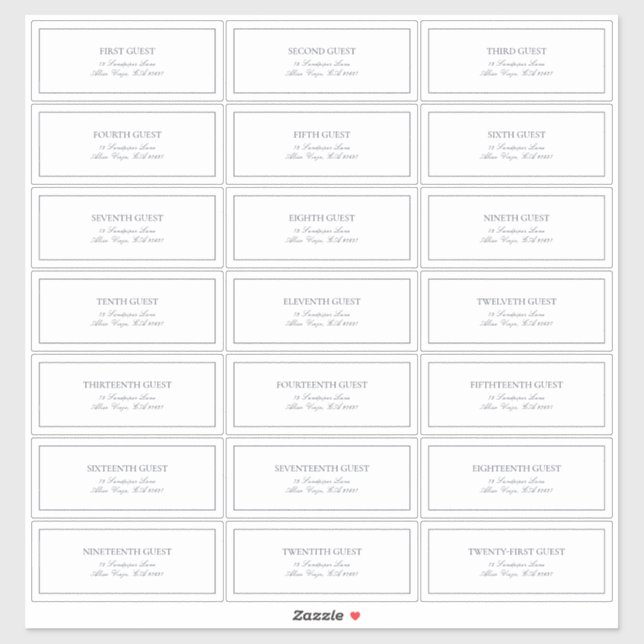 Elegant Navy Blue Classic Script Guest Address (Sheet)