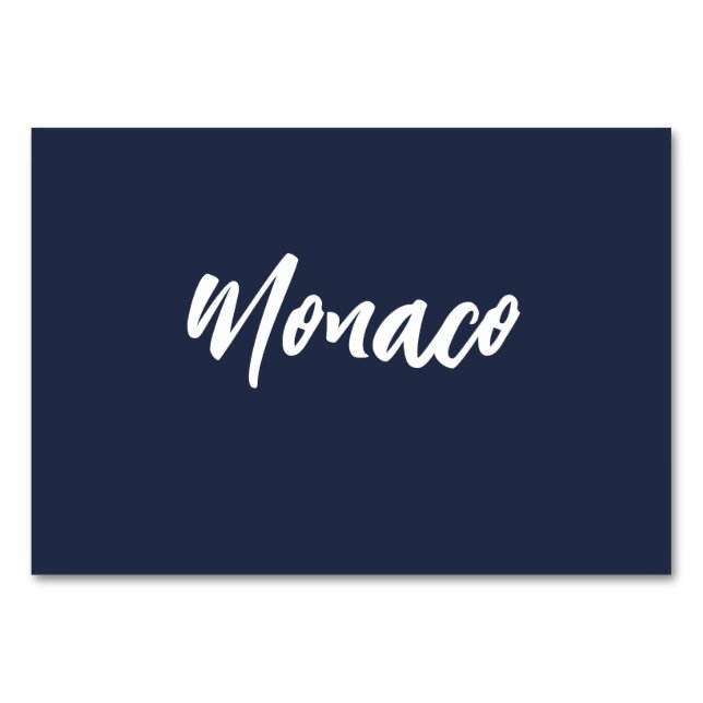 Elegant Navy Blue Custom Wedding Table Name Number (Front)