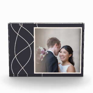 Elegant Navy Blue Customised Photo Block
