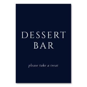 Elegant Navy Blue Dessert Bar Sign Table Number