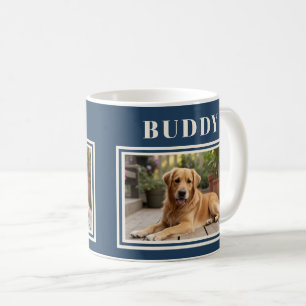Elegant Navy Blue Dog Pet Photo Coffee Mug