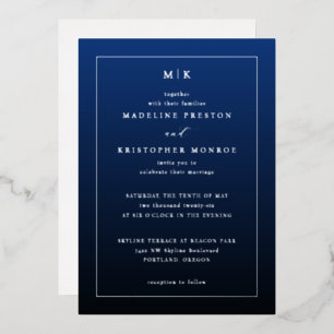 Elegant Navy Blue Formal Invitation