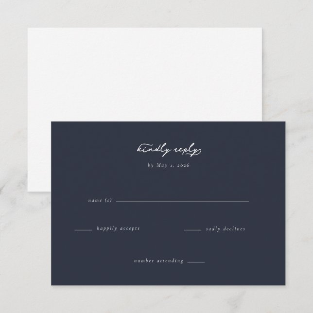 Elegant Navy Blue Formal Response (Front/Back)