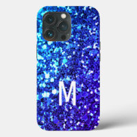 Elegant Navy Blue Glitter Custom monogrammed Name