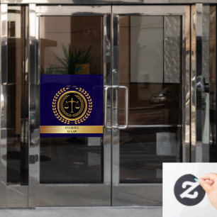 Elegant Navy Blue &gold Custom Law Firm Window