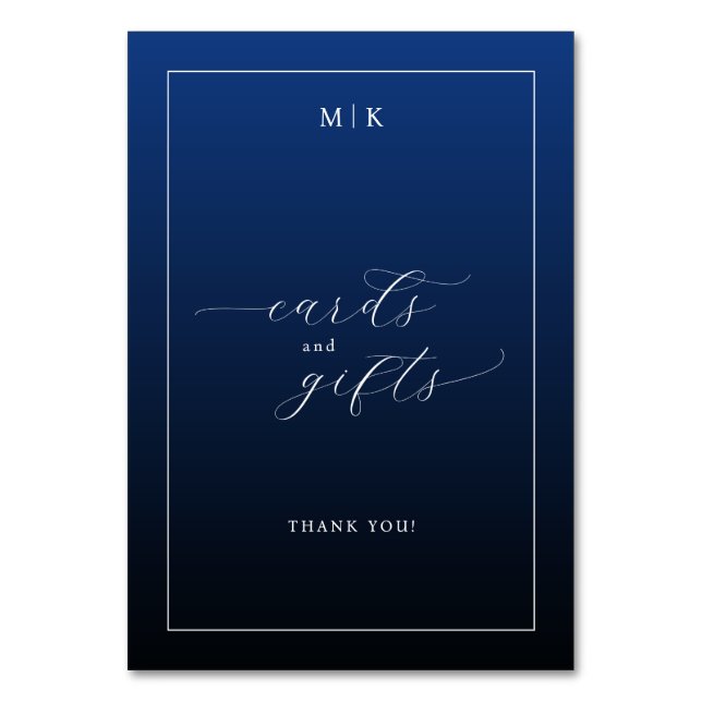 Elegant Navy Blue Gratitude Card (Front)