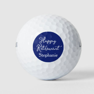 Elegant Navy Blue Happy Retirement Party Golf Balls