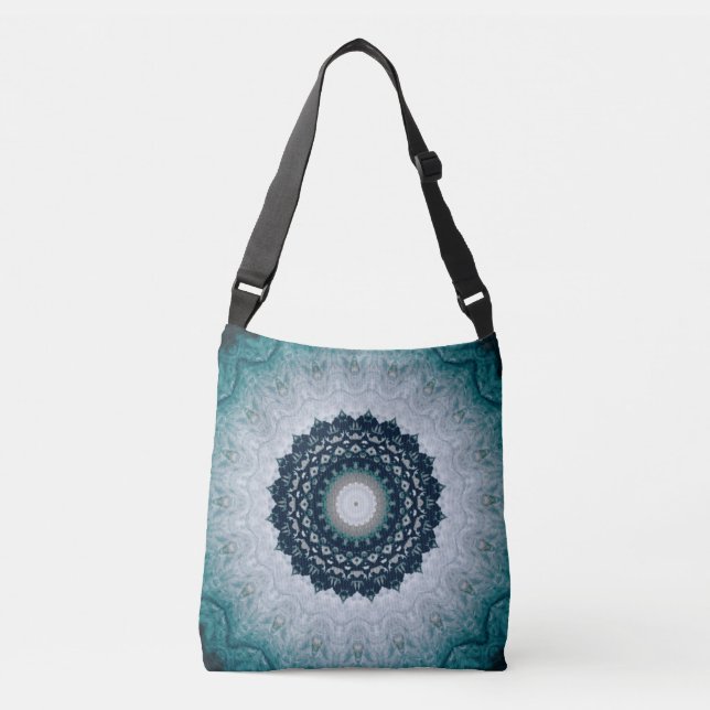 Elegant Navy Blue Mandala    Crossbody Bag (Front)
