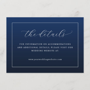 Elegant Navy Blue Minimalist Enclosure Card