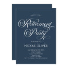 Elegant Navy Blue Minimalist Retirement Party