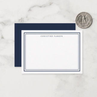 Elegant Navy Blue Modern Calligraphy Card