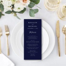 Elegant Navy Blue Modern Minimalist Wedding