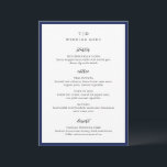 Elegant Navy Blue Monogram Modern Wedding Menu<br><div class="desc">Modern wedding menus featuring a clean design with serif and script fonts.</div>
