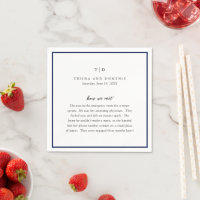 Elegant Navy Blue Monogram Modern Wedding
