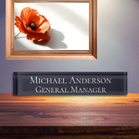 Elegant Navy Blue Name Plate