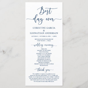 Elegant Navy Blue, Our Wedding Ceremony Programme